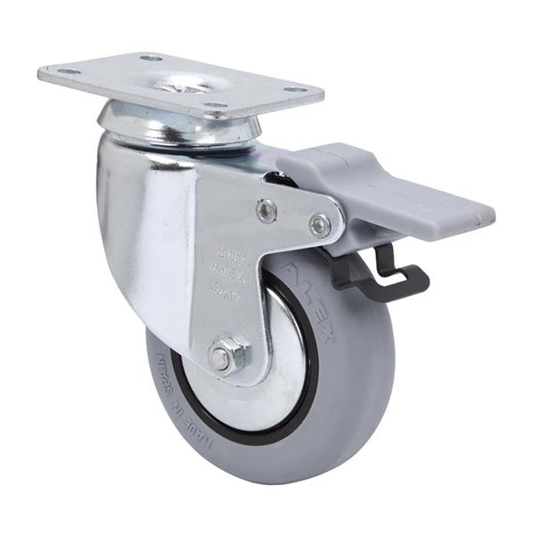RODA PLACA SERIEBH 80MM PGI GOMA GRIS FRENO ALEX 60KG