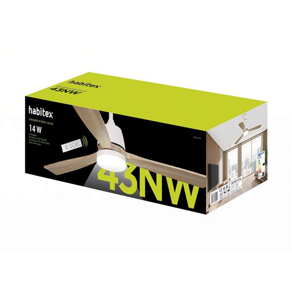 VENTILADOR SOSTRE LED IM.FUSTA/BLANC 43NW HABITEX