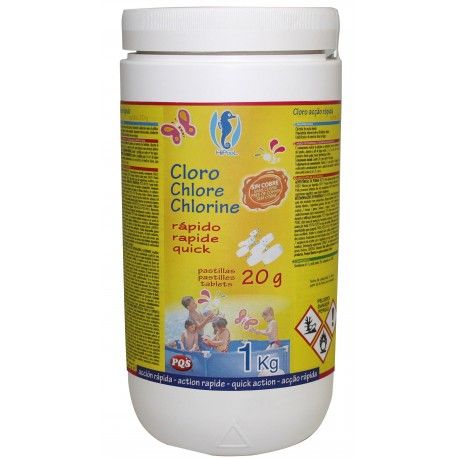 CLOR RAPID 1KG. MINIPISC. TABLETES 20GR HIPOOL 
