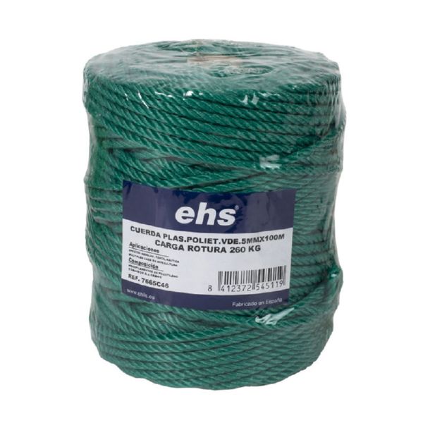 CORDILL PLASTIC 100M 5MM VERD EHL